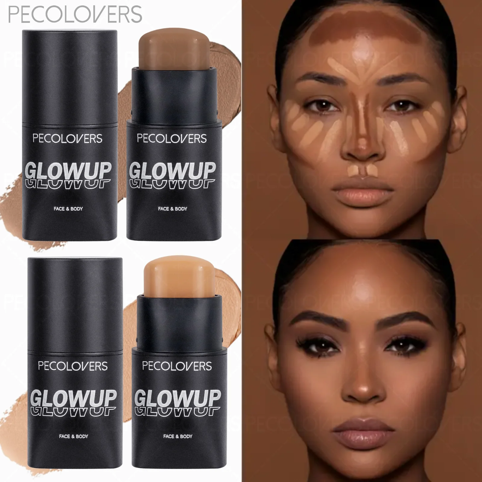 1-teiliger Gesichtskonturstift, natürlicher 3D-Gesichtsschatten-Look, für alle Hauttypen, Highlight & Contour & Concealer-Gesichts-Make-up, perfekte Geschenke