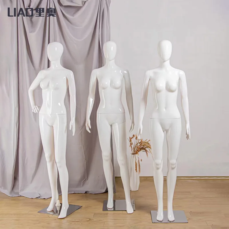 cheap Bright White plastic mannequin full body female Demountable Manikin for women dresses