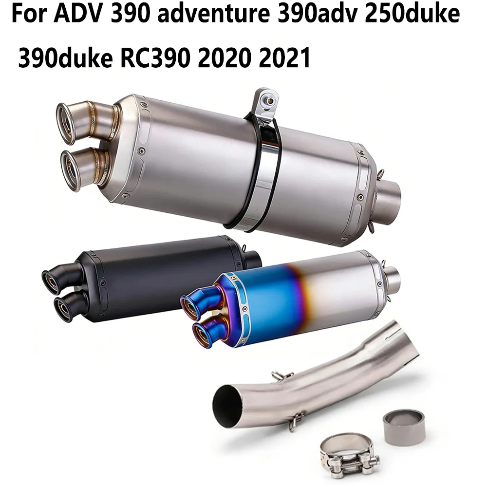 High - Efficiency Universal 51mm Exhaust Middle Link Pipe Muffler Connection Tube For DUKE 125 250 390 ADV Adventure 2020 2021