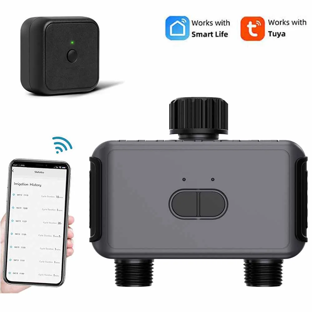 

2 outlet WIFI Smart Garden Watering Timers Sprinkler Drip Irrigation Controller Water Valve Rain Delay Programmable Controllers