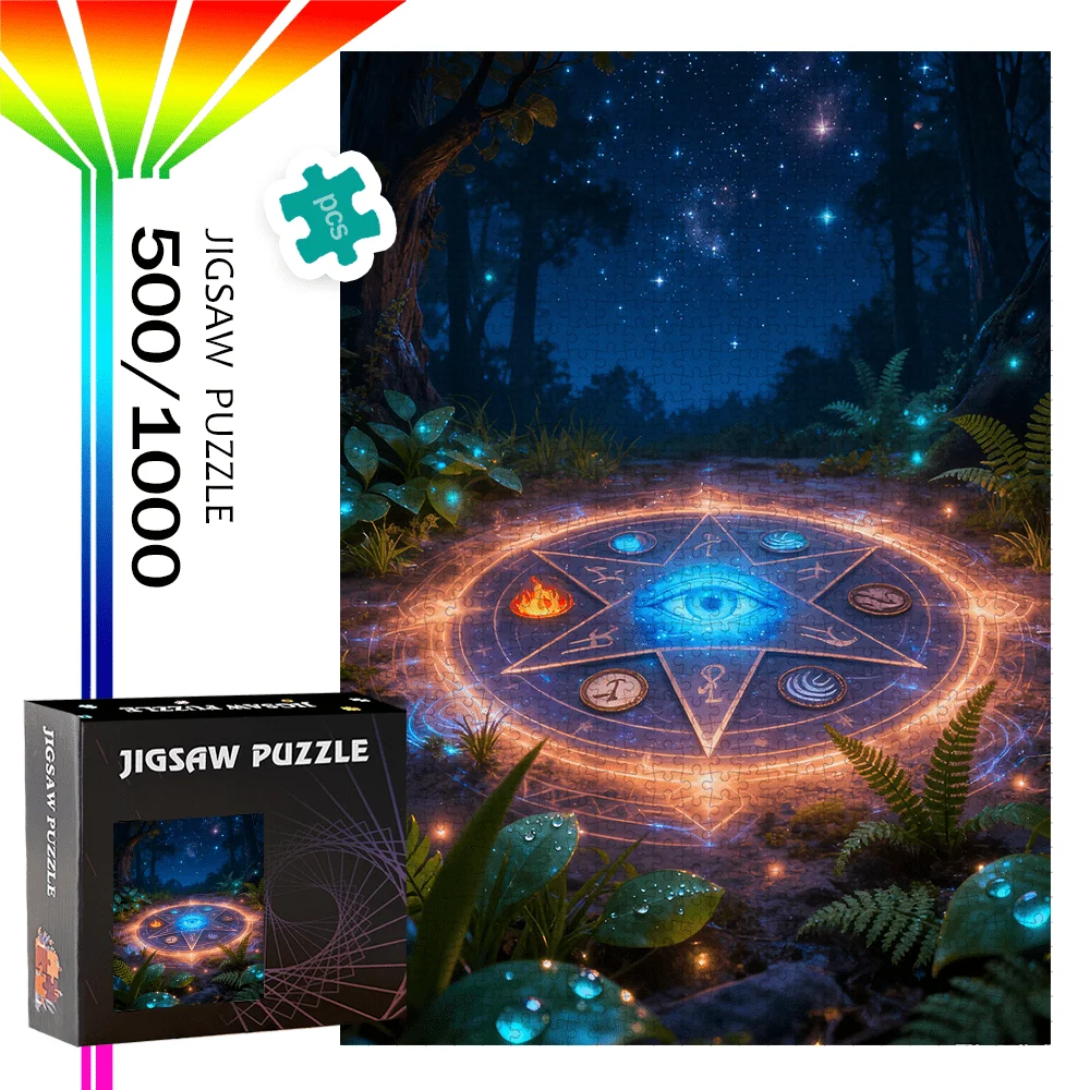 

500 шт./1000 шт. высококачественная головоломка «Звездное небо и лес» | Портативная картонная головоломка на день рождения, Хэллоуин, Рождество
