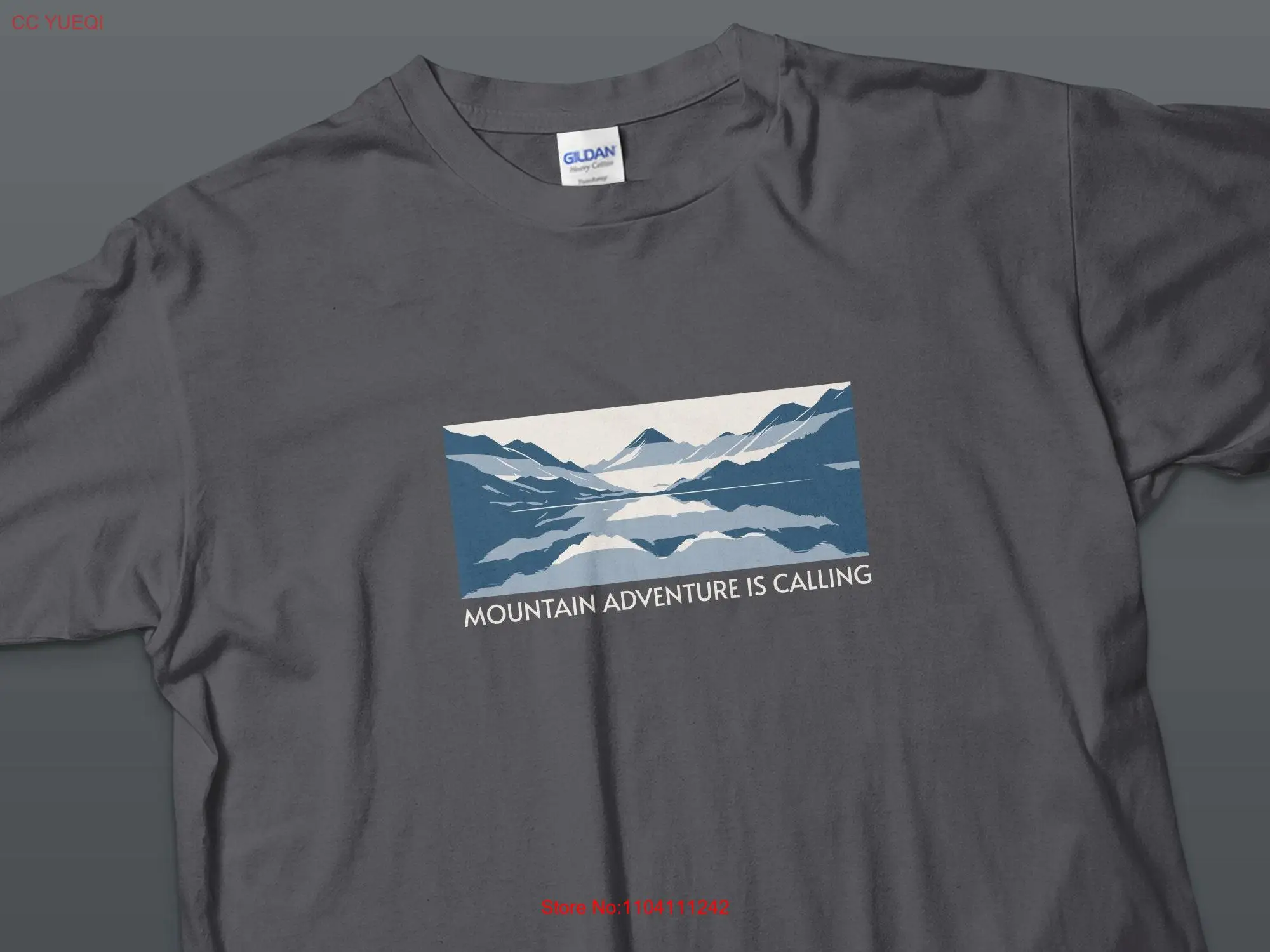 

Mountain Reflection Hiking T Shirt Adventure Lanscape Nature Lover Camping Outdoors Apparel long or short sleeves