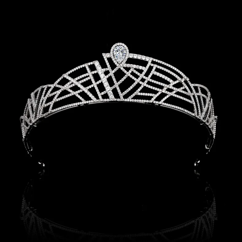 

Simple dazzling women's crown stunning jewelry tiara dress accessories suitable for wedding prom gifts to host holiday H-26