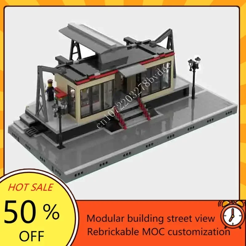 1201ピース ネクストシステム モジュラー鉄道駅 MOC クリエイティブ ストリートビュー モデル カスタムアーキテクチャ パズルセット 誕生日プレゼント おもちゃ