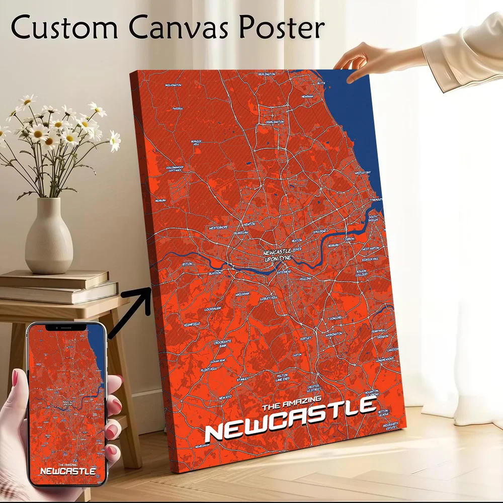 NEWCASTLE Poster Customizable Printed Canvas Painting for Pictures Wall Art Room Decorating Interior Decoration Home Decorations