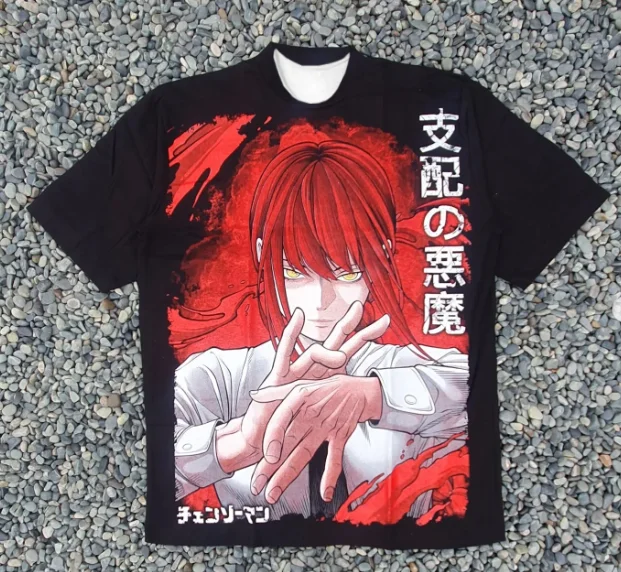 Latest Adult and Children's Machima Ruling Demon, Chainsaw Man 3D Printed T-shirt, Couple, Shorts Friends