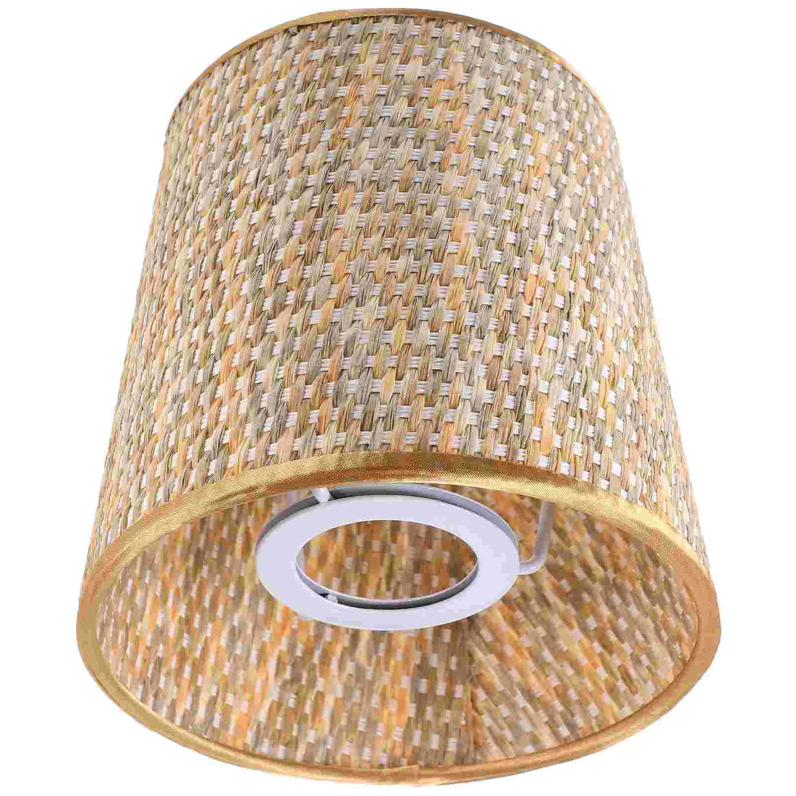 Pvc Fabric Lampshade Shell Bedroom Colorful Woven Tapered Replacement Home Linen Lampshades Floor Cover Desktop Pendant Lights