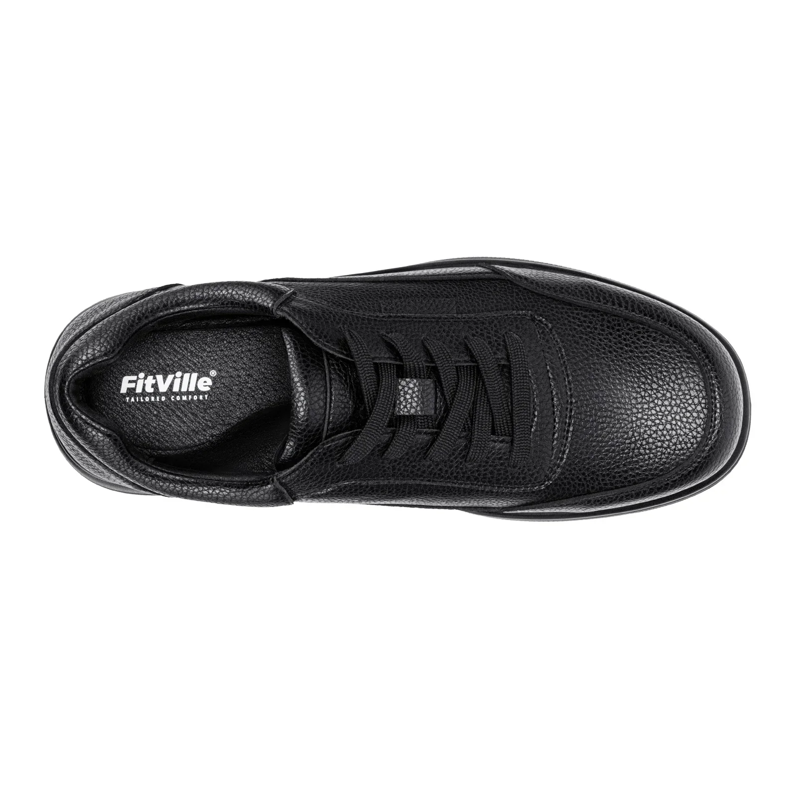 FitVille Herren Breite Leder-Oxford-Schuhe Wasserabweisende Rutschfeste Business-Anzugschuhe mit Verstellbarem Riemen für Geschwollene Füße – Detail 10