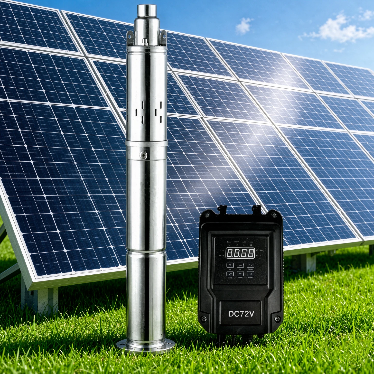 Deep‑Well Submersible Solar Screw Pump, Stainless‑Steel High‑lift Water Pump for Agricultural Irrigation & Rural Water Delivery
