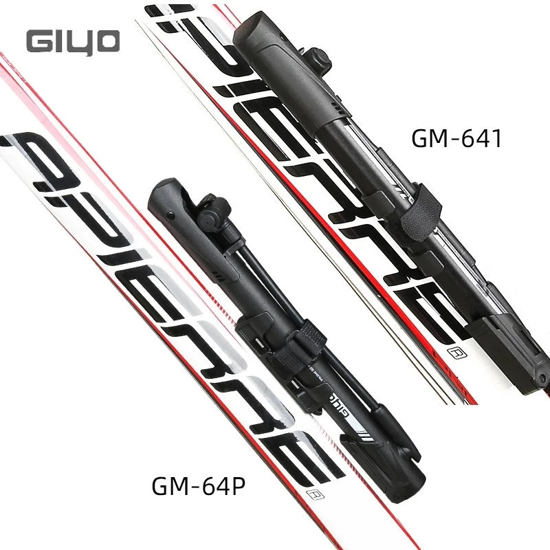 Giyo 120/140psi Floor Standing Bicycle Pump Portable Air Tire Inflator Presta/Schrader Valve Convertable MTB Road Bike Pump