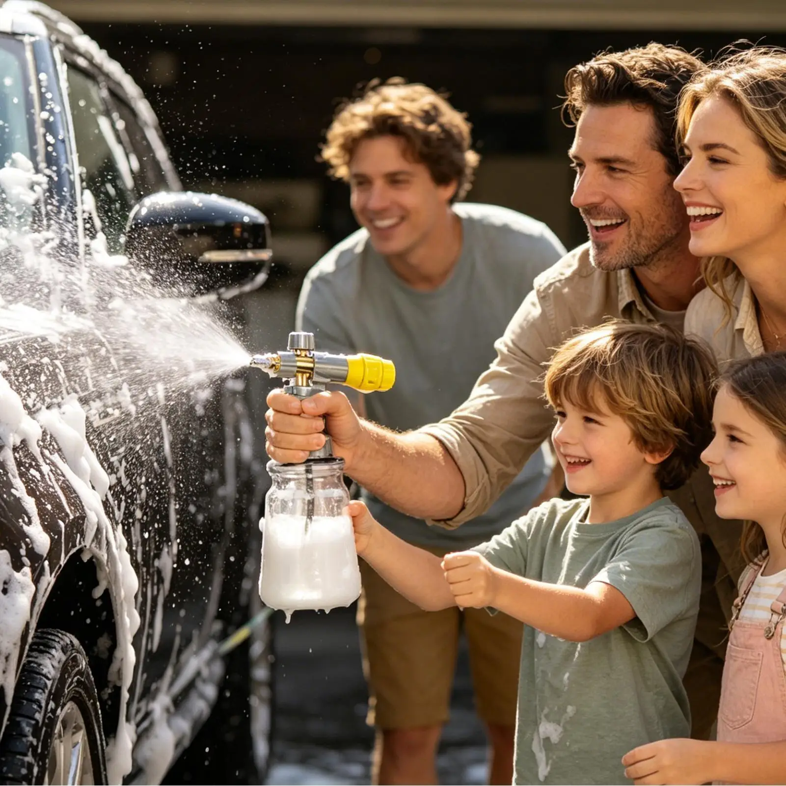Foam Sprayer Car Wash 1000ml Vehicle Washing Pressure Foaming Sprayer For Detailers Drivers Home Garage Shop Trucks Sedans SUVs