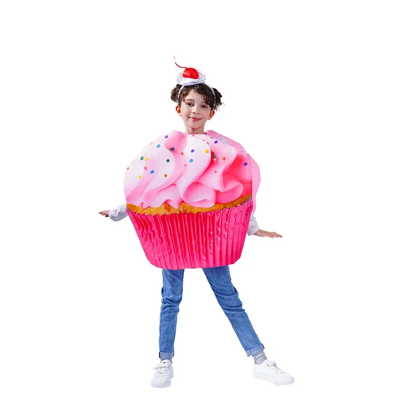 

Funny Children's Girl Ice Cream Cupcake Cosplay Costume, Carnival Halloween Stage Performance Makeup Party Costume
