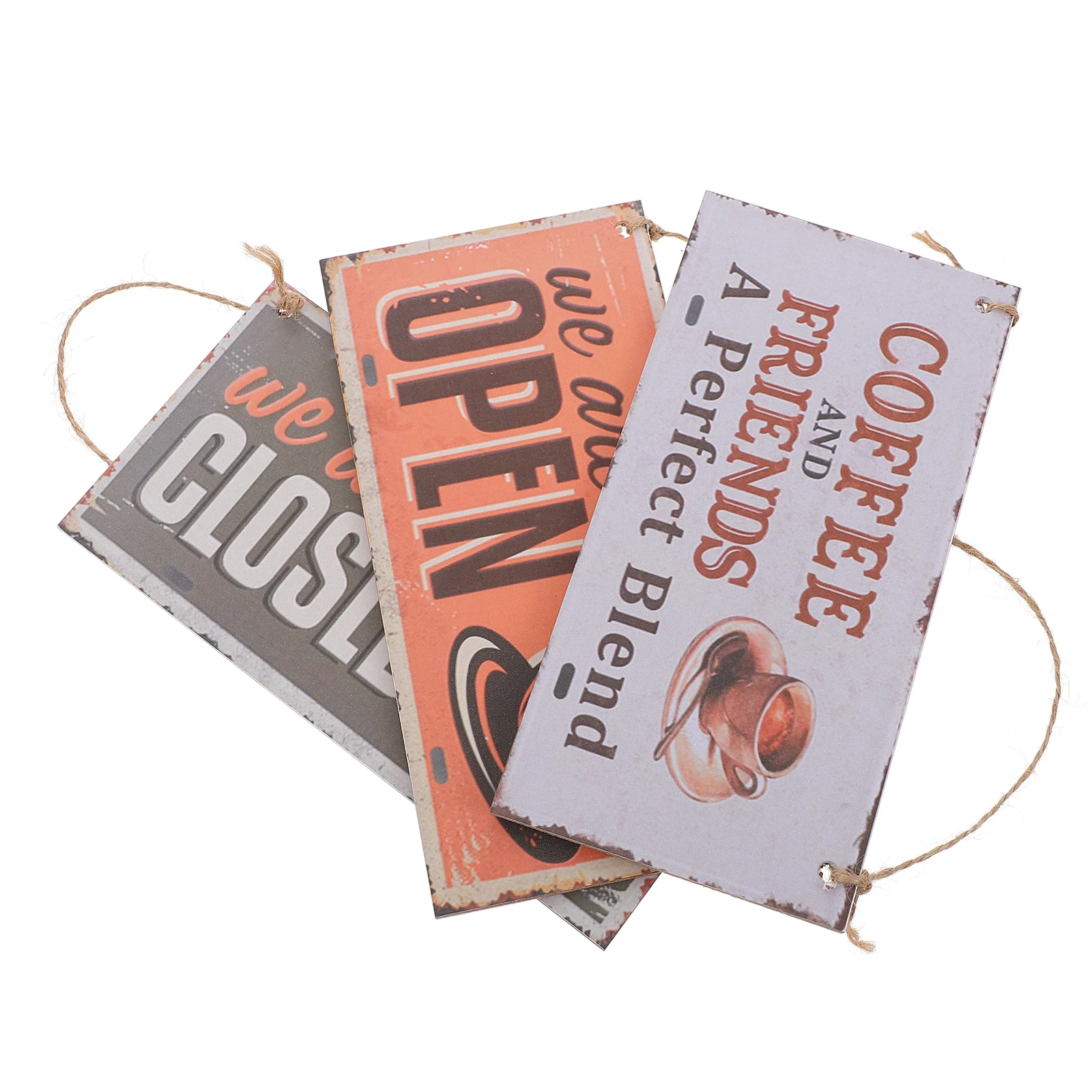 

3 Pcs Doorplates Decorative Shop Doorplates Closed Pattern Boards Premium Quality Hanging Signs Home Bar Café