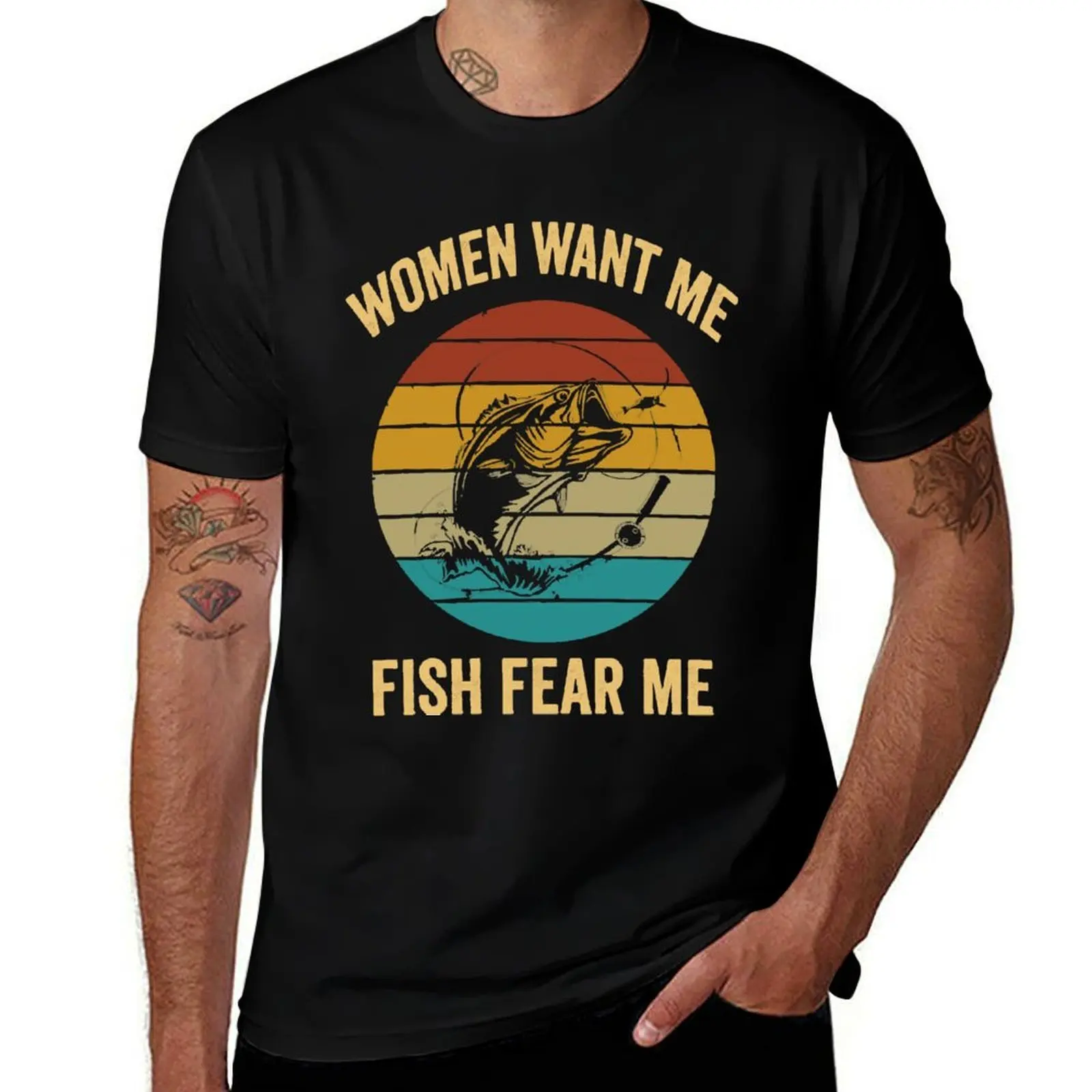 

Women Want Me Fish Fear Me Women Want Me Fish Fear T-Shirt anime figures summer top vintage clothes compression shirt men