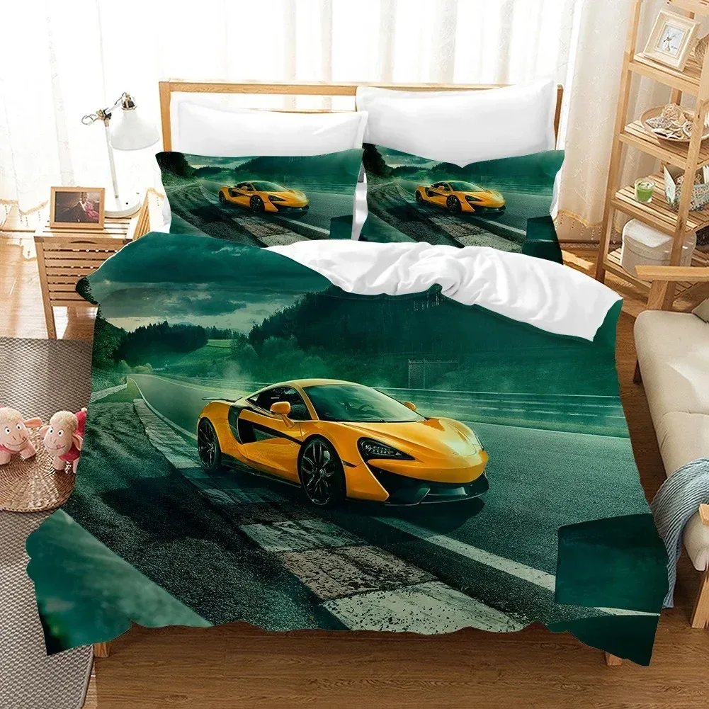 

Sports Car Duvet Cover 3D Racing Car Printed Bedding Set Queen King Size with Pillowcases Men Cool Polyester Quilt Cover