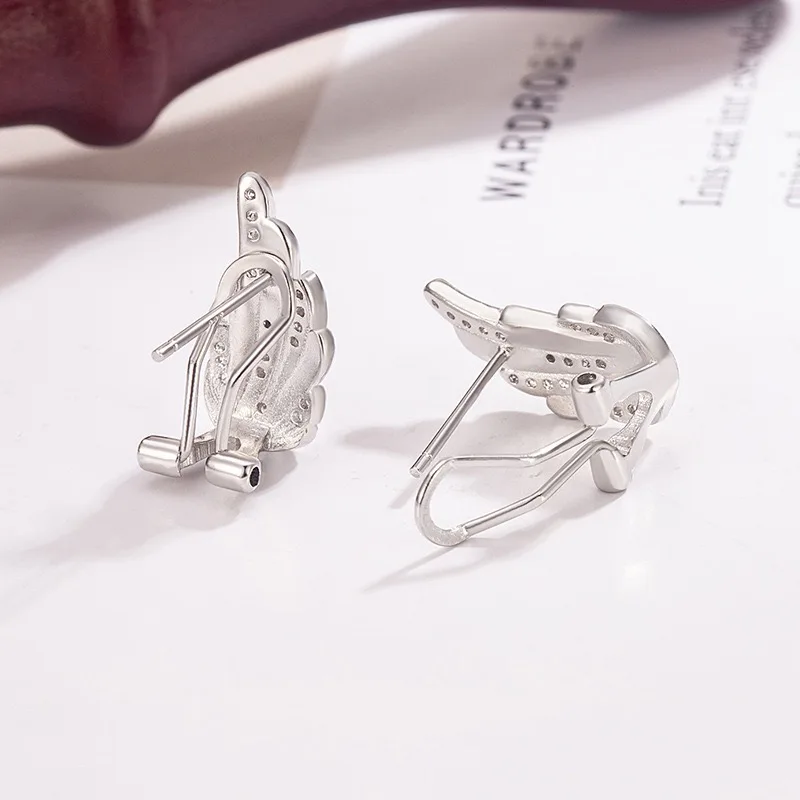 925 فضة أقراط للنساء هندسية مثير فتاة الموضة العصرية مجوهرات هدية حفلة الجناح شكل pendientes الزفاف #3