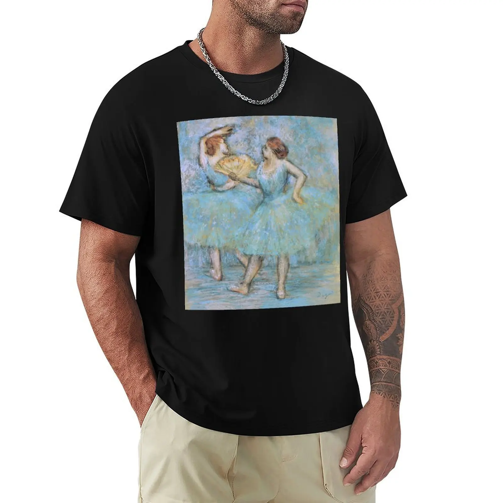 

Edgar Degas Two Dancers, pastel blue T-Shirt clothes funny meme t-shirts anime figures mens t shirt