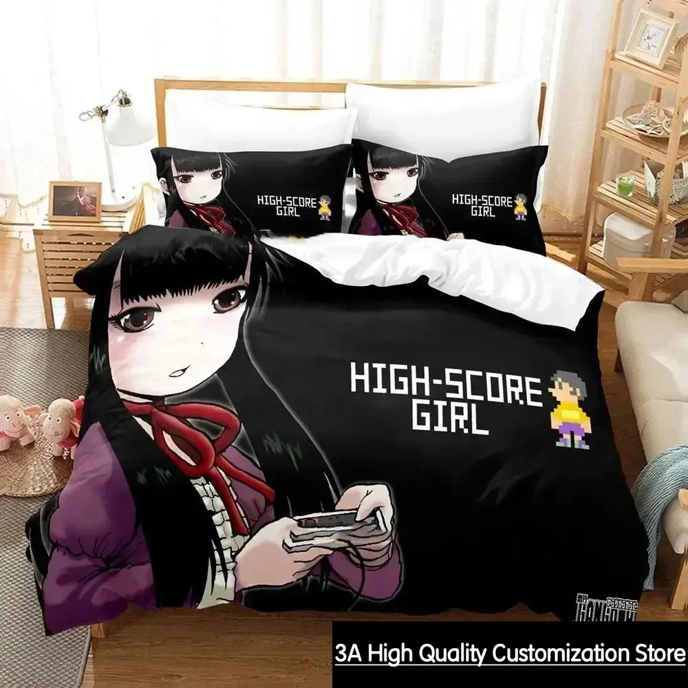 

Hi Score Girl Anime Bedding Set Duvet Cover Bed Set Quilt Cover Pillowcase Comforter king Queen Size Boys Adult Bedding Set