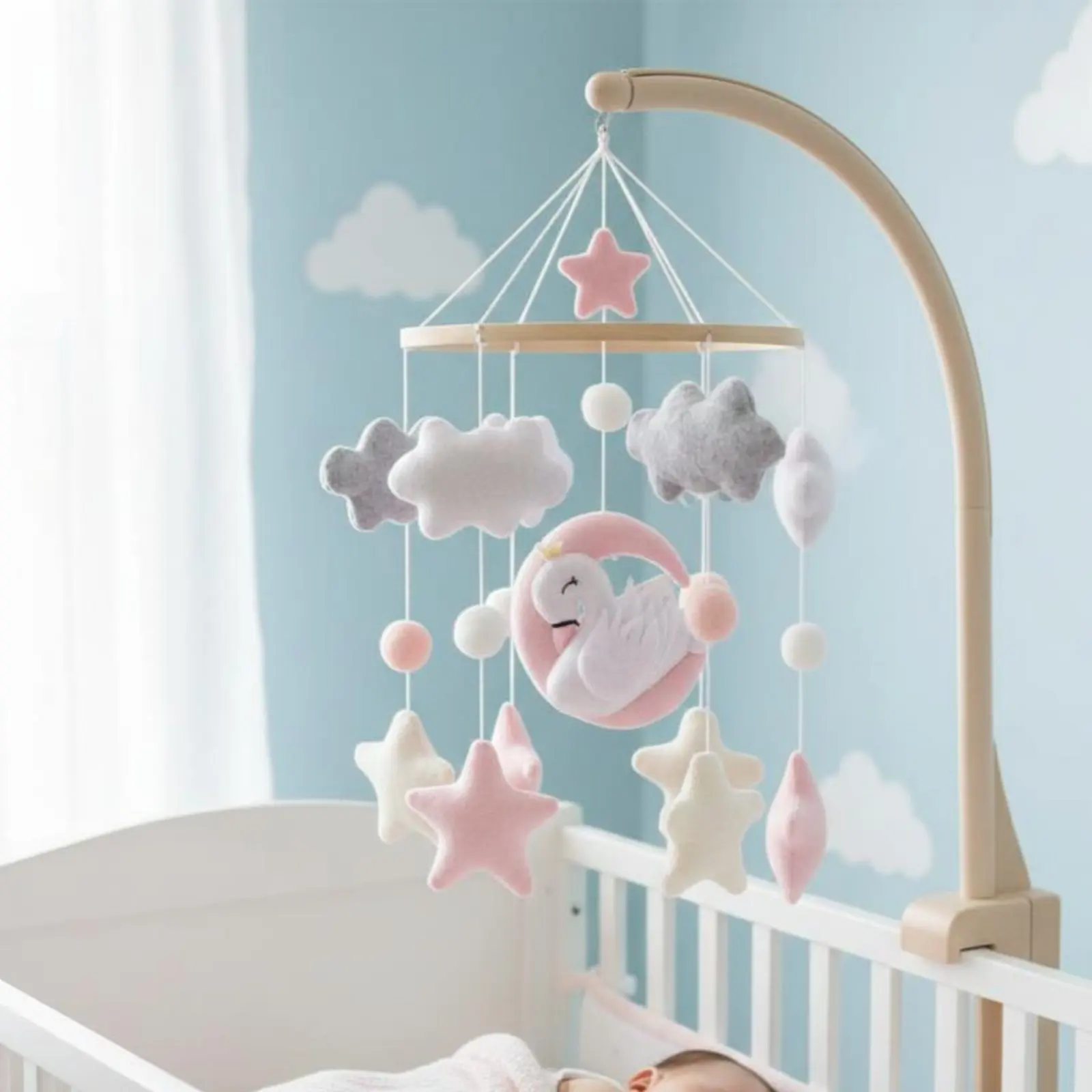 felt-swan-mobile-handmade-swan-crib-mobile-hanging-ornament-nursery-decor-easy-to-install-for-infants