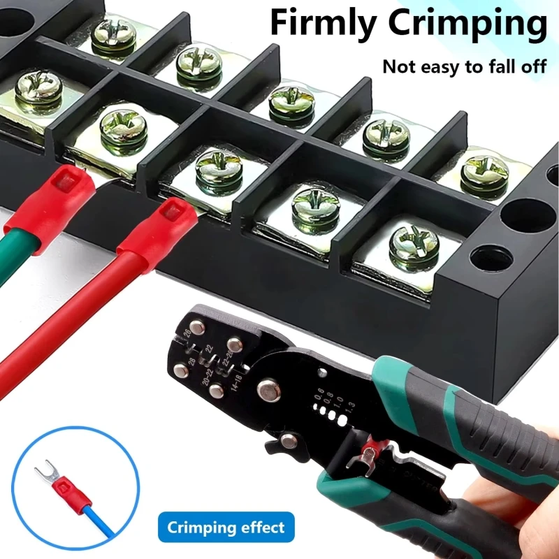 Insulated Fork-Shaped Wire Connectors, Screw M4 Stud Size U-Type Cable Quick Connector Crimp Terminal Kit image 4
