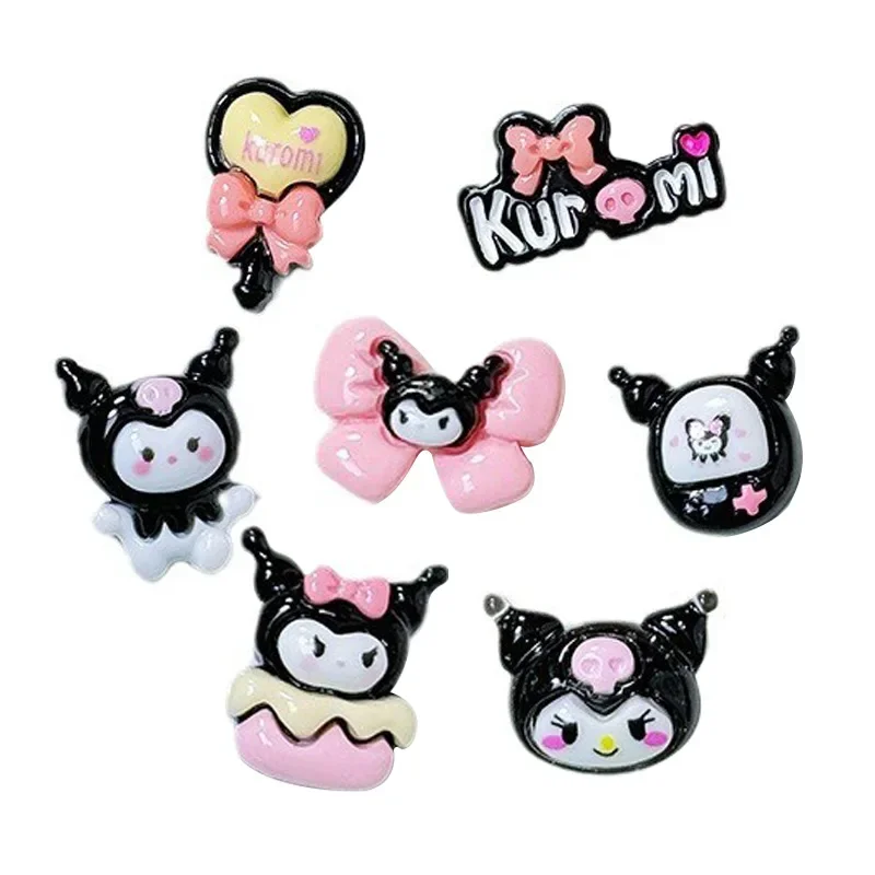 5 sztuk miniso anime sanrio kuromi kreskówka żywica flatback kaboszony dla majsterkowiczów tworzenia biżuterii rękodzieło materiały