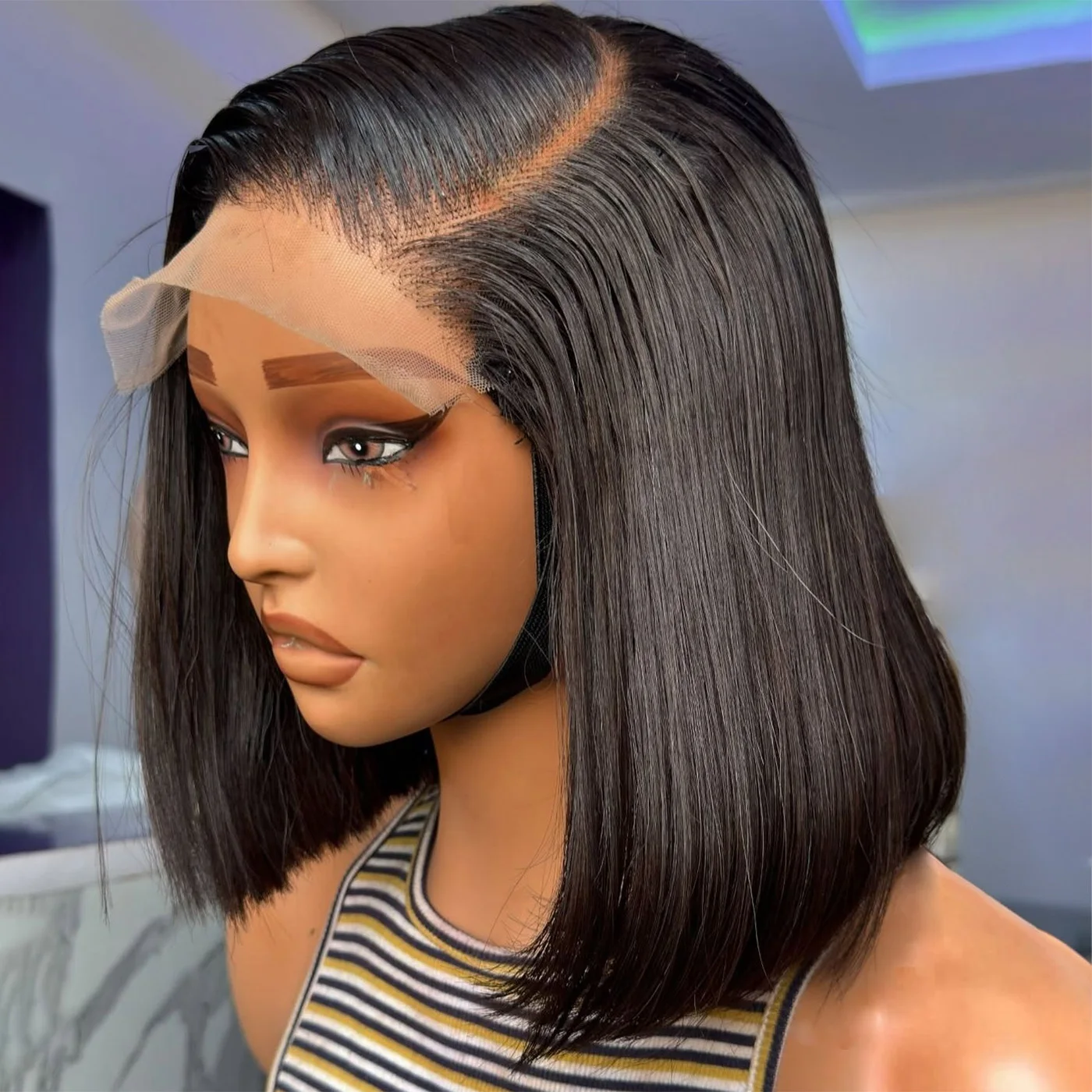 bone-straight-short-bob-wigs-drawstring-glueless-human-hair-wig-t1b30-5x5-hd-transparent-lace-closure-wig-for-women-220-density
