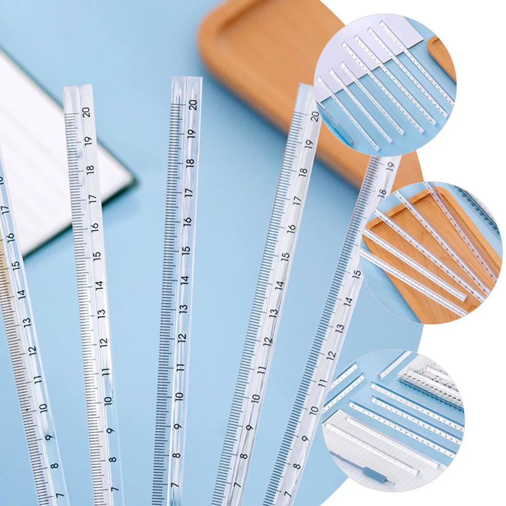 

10 Pcs Ruler Scale Measuring Straight Transparent Architecture Clear Drafting Plastic Drawing Student