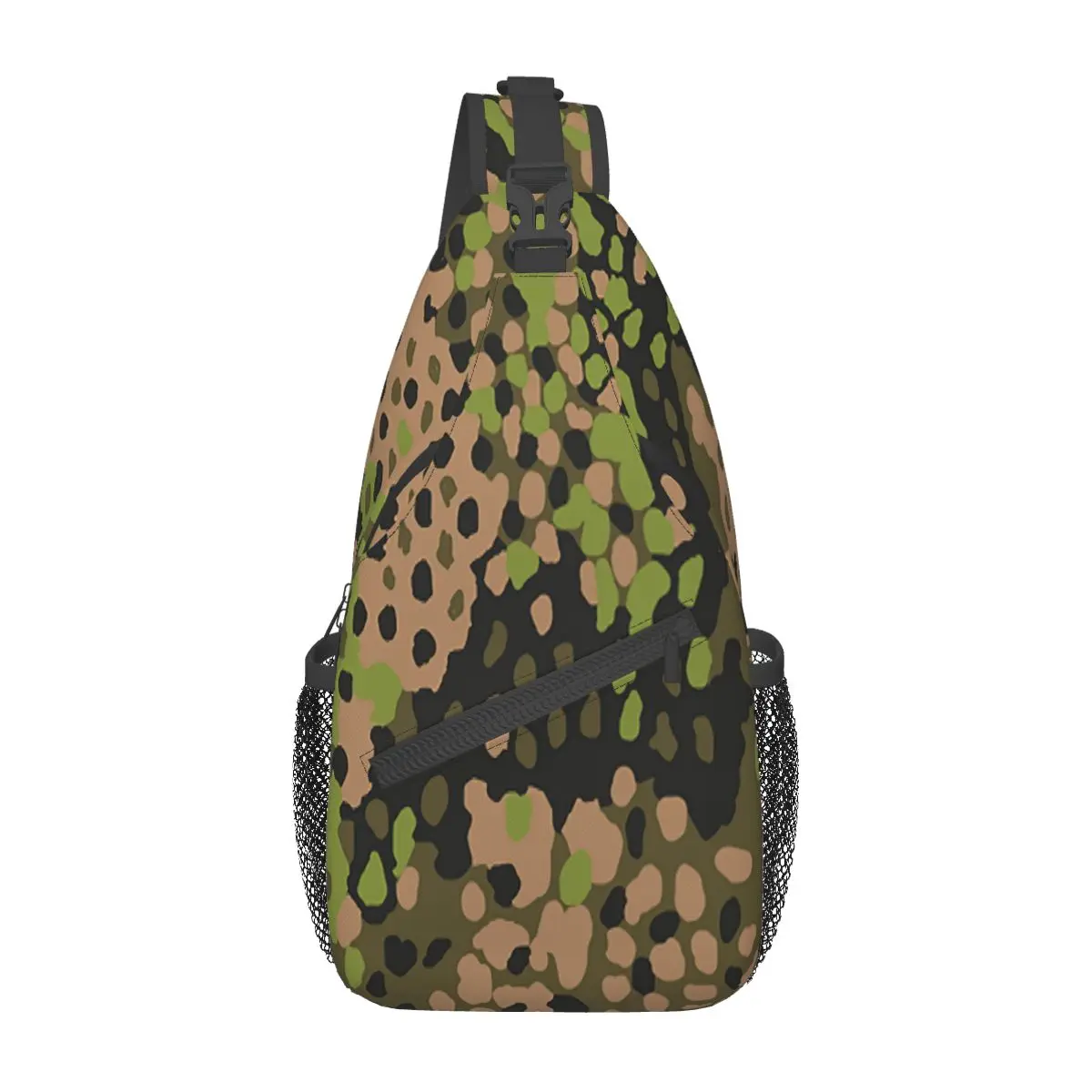 WW2 SS Erbsentarn Camuflagem Crossbody Sling Bag SmallChest Bag Camo Exército Ombro Mochila Daypack para Viagem Caminhadas Camping