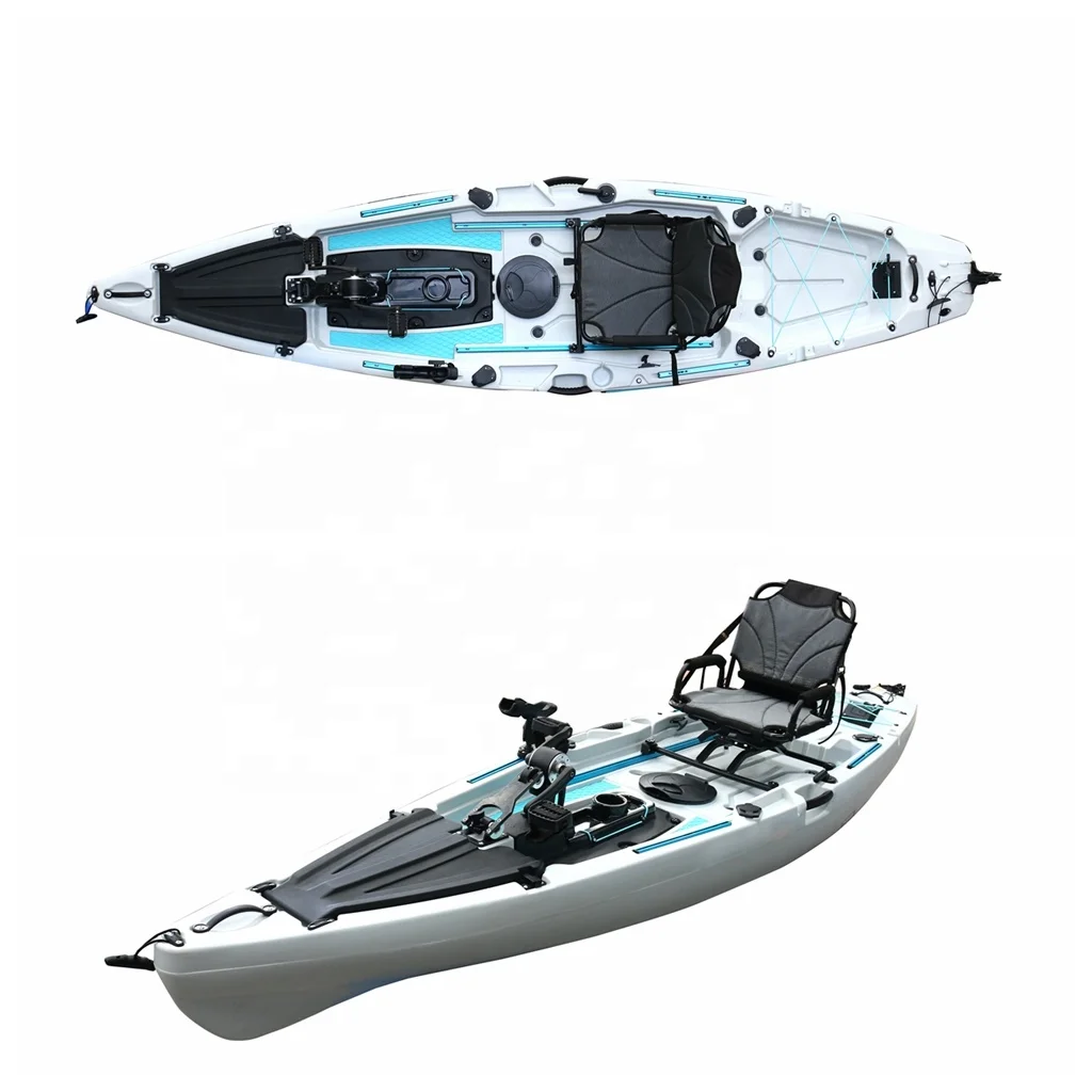 Fishing Kayak with Hands-free Foot Pedal System One Person Kayak LLDPE Plastic PE Vicking Single-seater 12FT Kano 3 Years 3pcs