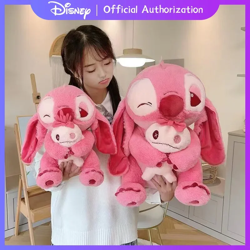 30CM-50CM New Disney Lilo & Stitch Plush Toy Cute Embrace Scrump Cartoon Stuffed Doll Anime Collection Souvenir Birthday Gift