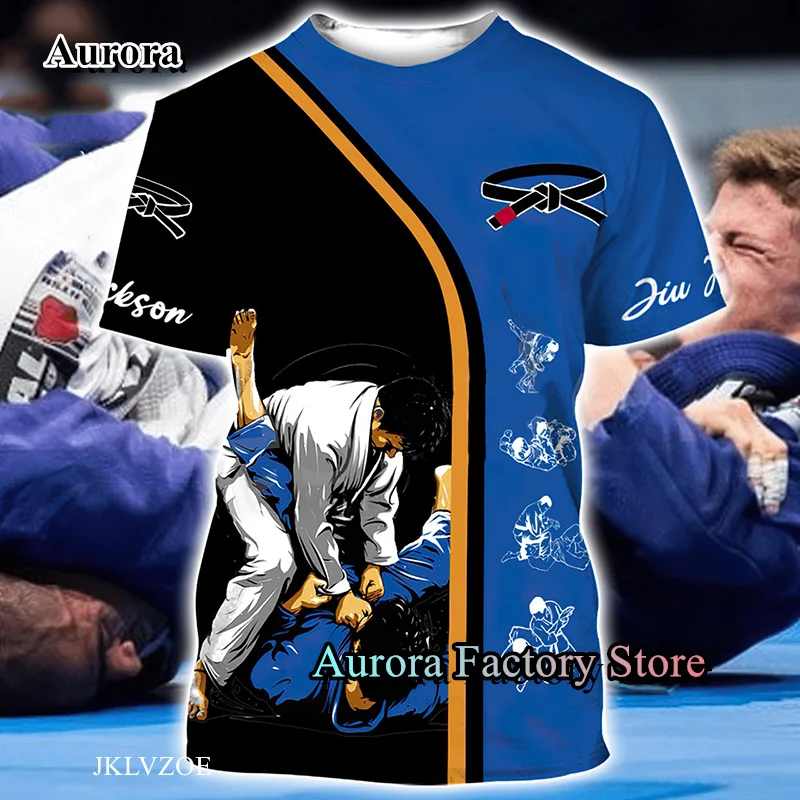 New Men Summer Jujitsu Boxing T-Shirt Male Tops Adult Tees Daily Wearing Brazil Jiu Jitsu Printed Clothing Oversized Streetwear