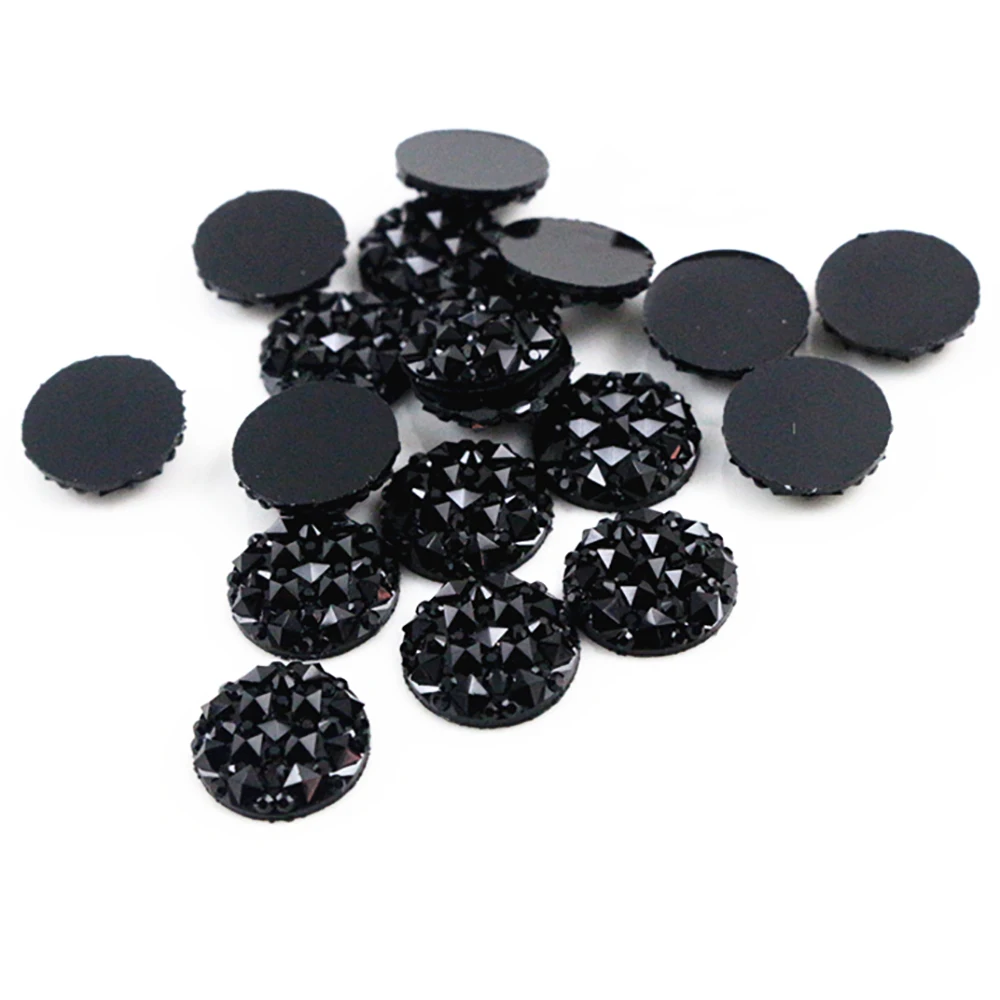 Nowa moda 40 sztuk 12mm Starry styl i ananas powierzchni styl czarny kolor z płaskim z powrotem kwiat z żywicy Cabochons Cameo-G6-26 — zdjęcie 2