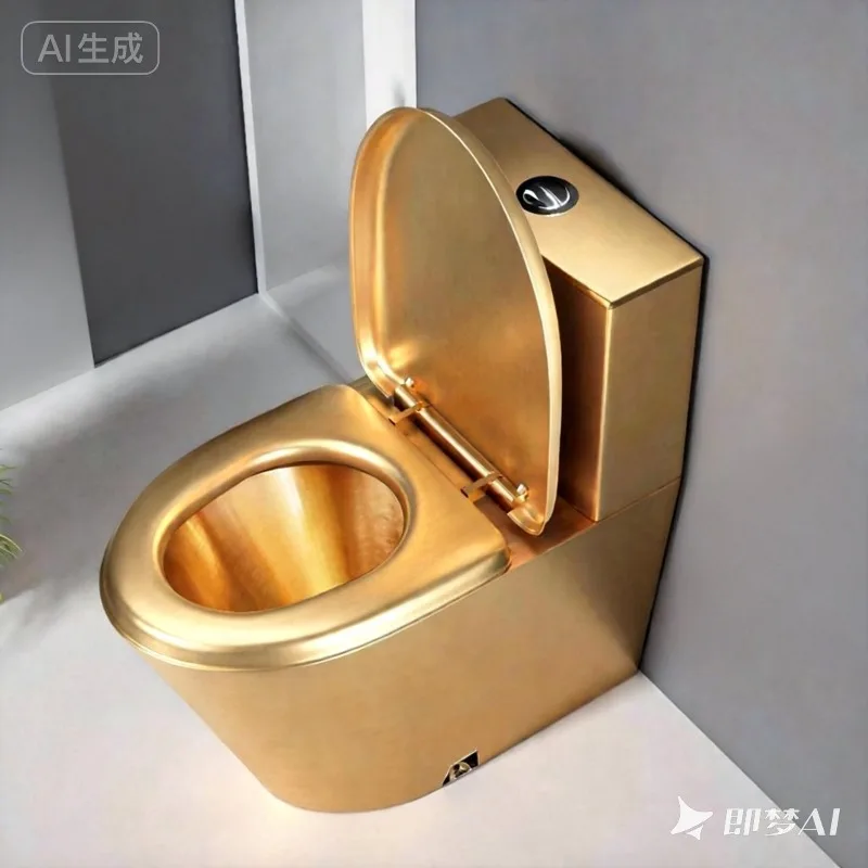Gold toilet Super swirl stainless steel electroplated gold toilet High-end gold-plated toilet