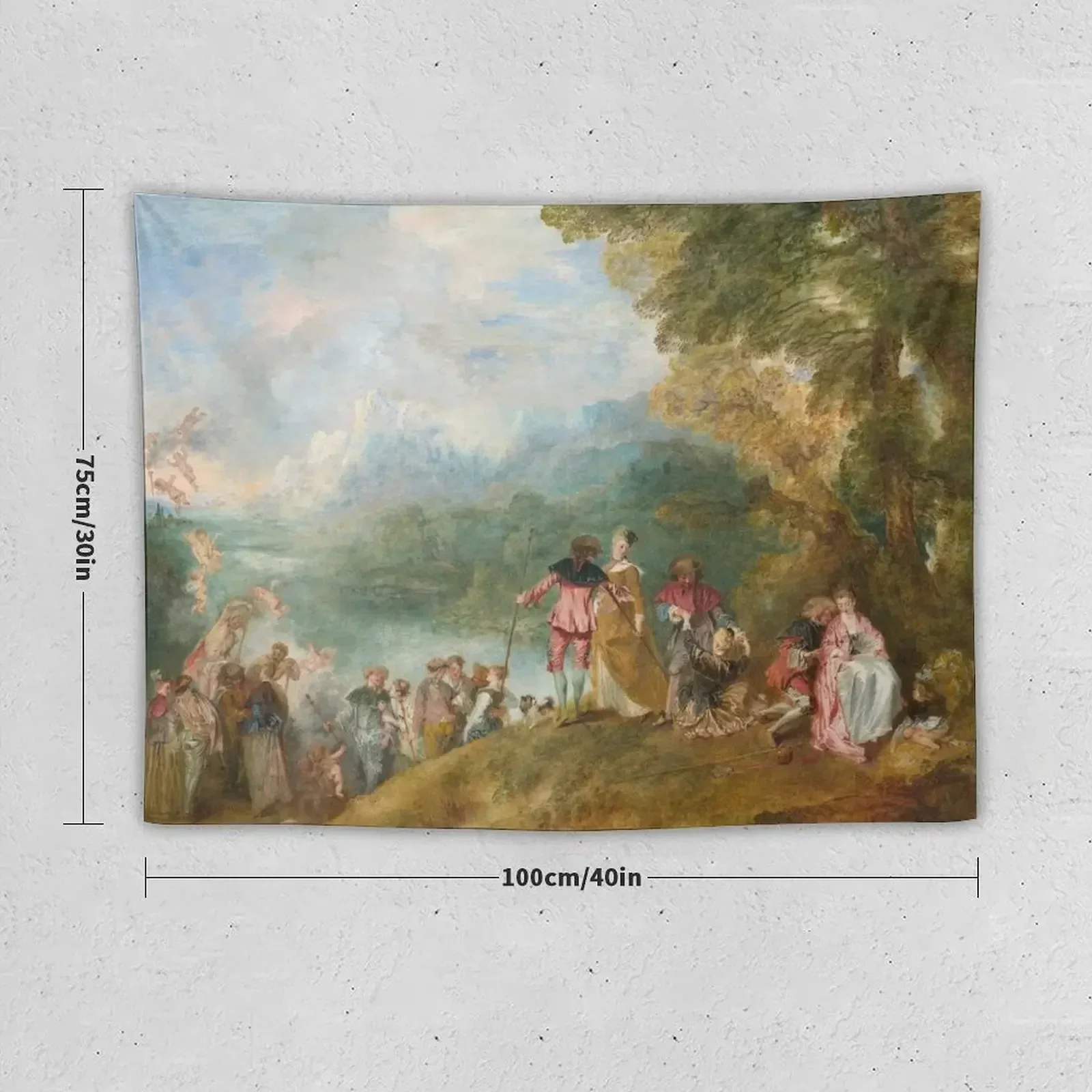 The Embarkation for Cythera, Jean Antoine Watteau, 1684 Tapestry Home Decorations Living Room Decoration Bathroom Decor Tapestry