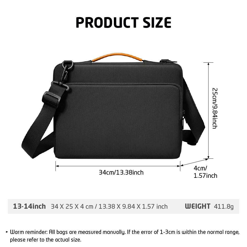 حقيبة كتف للكمبيوتر المحمول مقاس 13-14 بوصة لجهاز MacBook Air/Pro Xiaomi Lenovo HUAWEI Dell 360 ° حماية مع حقيبة كمبيوتر محمول بحزام قابل للتعديل #2