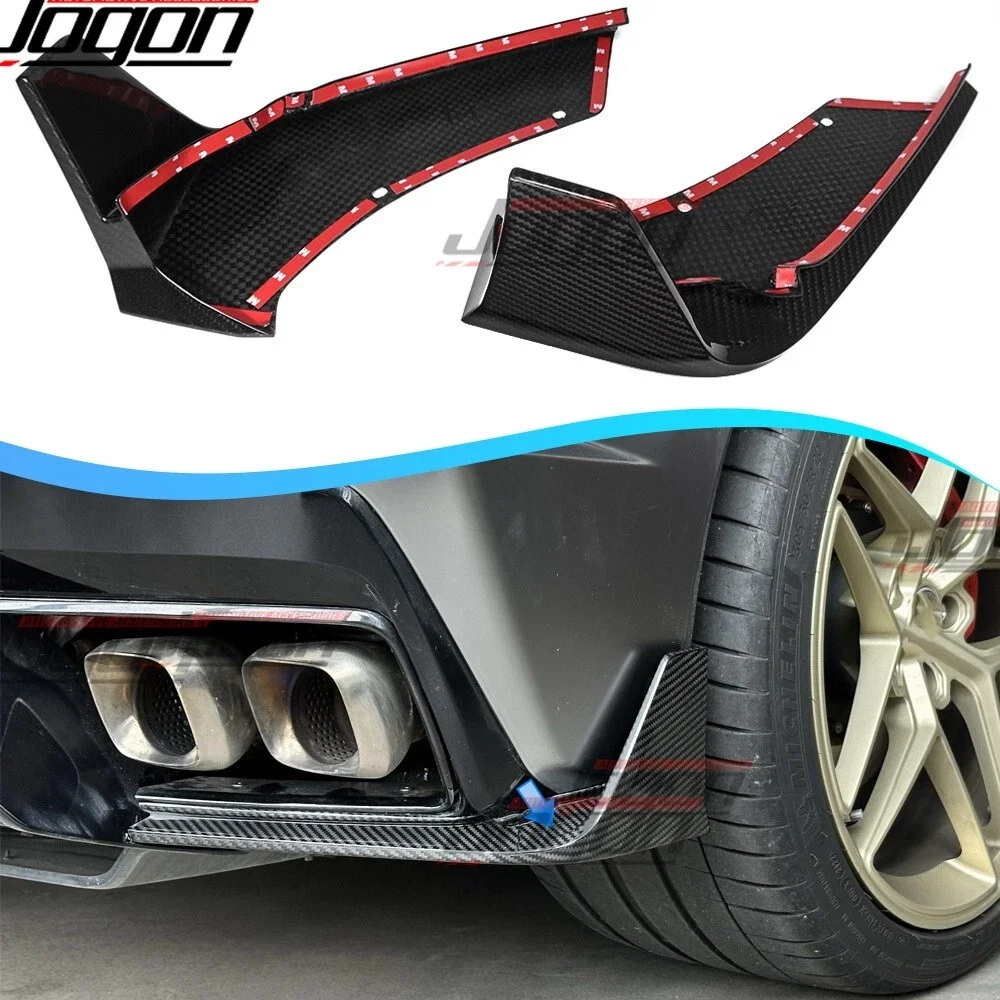 Alerones decorativos de fibra de carbono real para el parachoques trasero del Chevrolet Corvette C8 Stingray Coupe HTC Z51 2020 en adelante