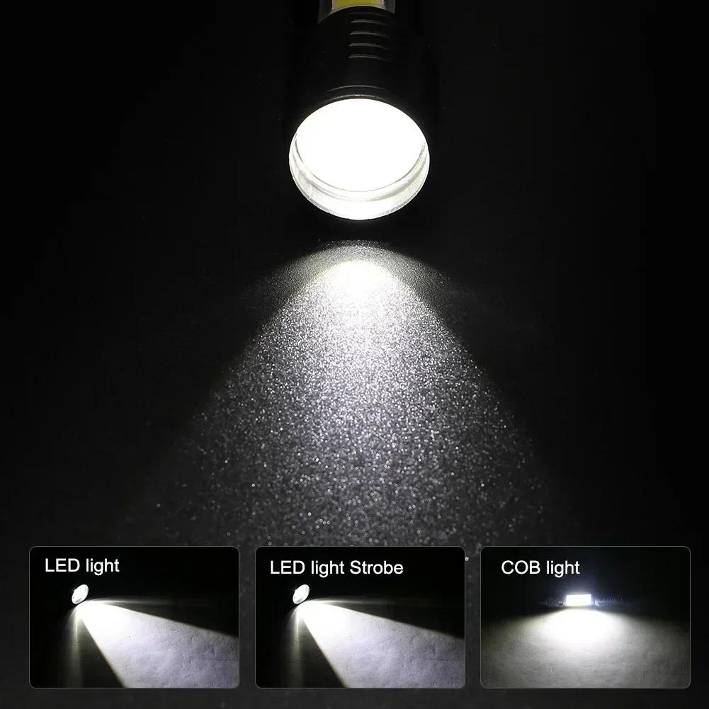 1500000LUM LED Flashlight High Power Type-C Rechargeable Torch Zoomable Light for Outdoor Camping Hiking Lamp Emergency /.'p[