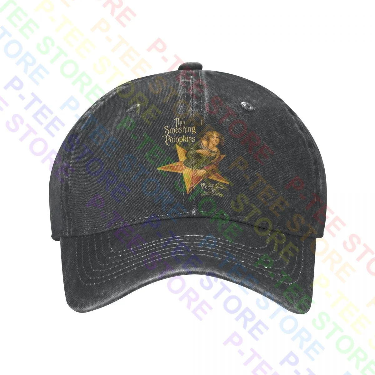 

Smashing Pumpkins Mellon Collie Album Band Washed Denim Baseball Cap Trucker Hats Classic Streetwear