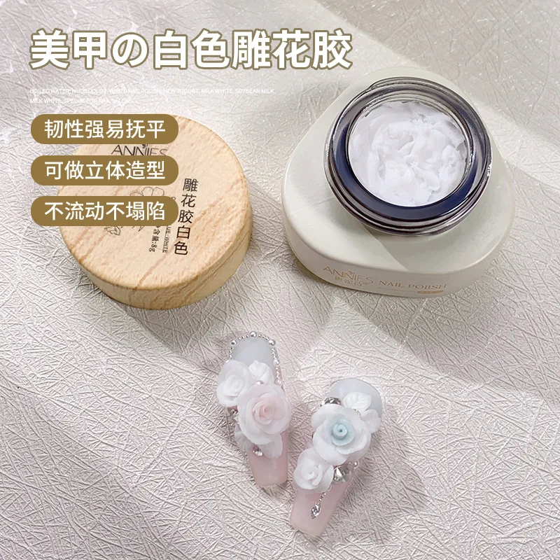 12ml New Thick Light Carving Glue Soft Candy Gel Ground Ice Flower Style Non Washable Can Armor Oil Glue Nail Salon Use 5