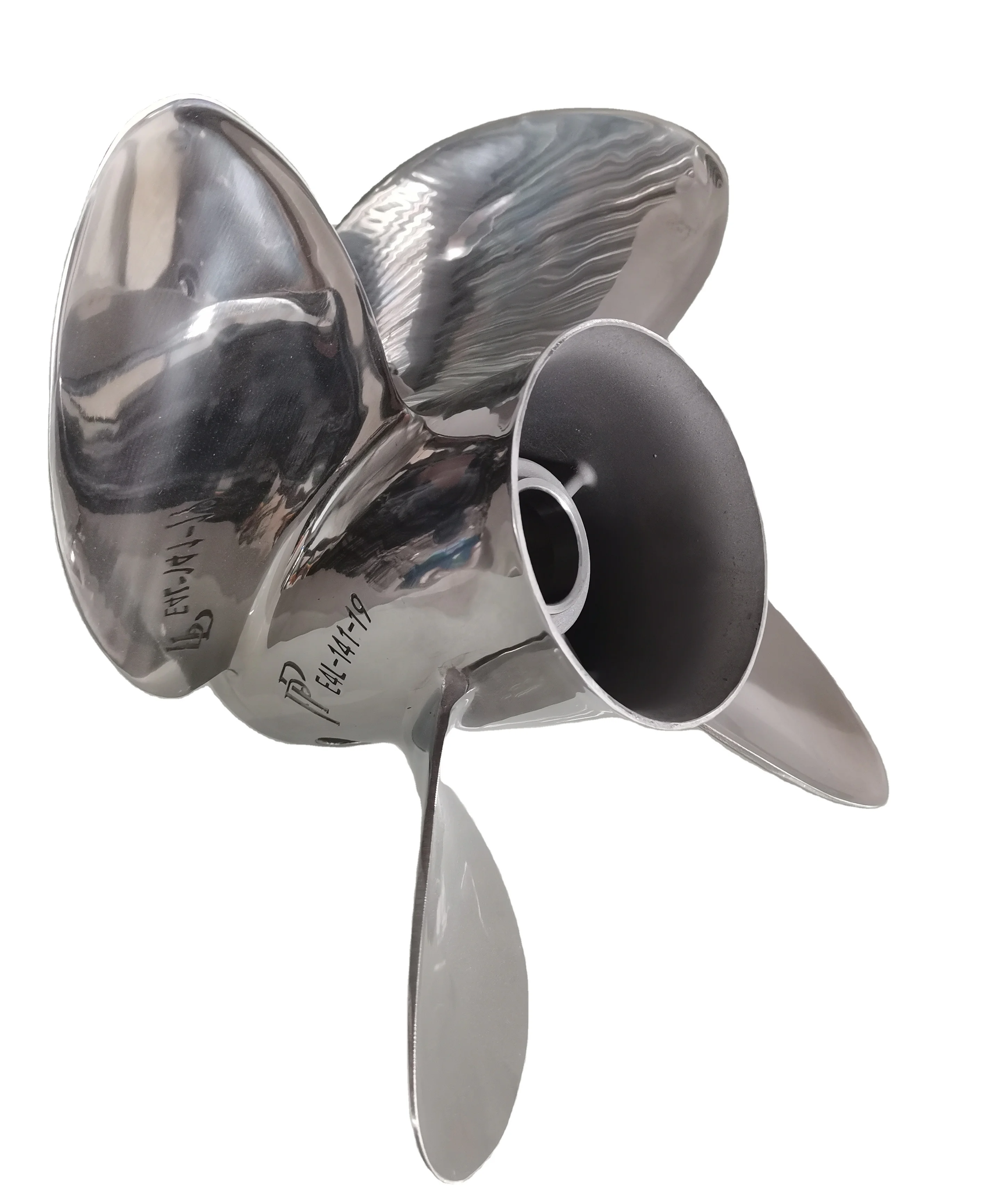 4 Blades 14 1/8X19 LH Interchangeable Stainless Steel Boat Propeller OUTBOARD PROPELLER MARINE Underwater PROPELLER