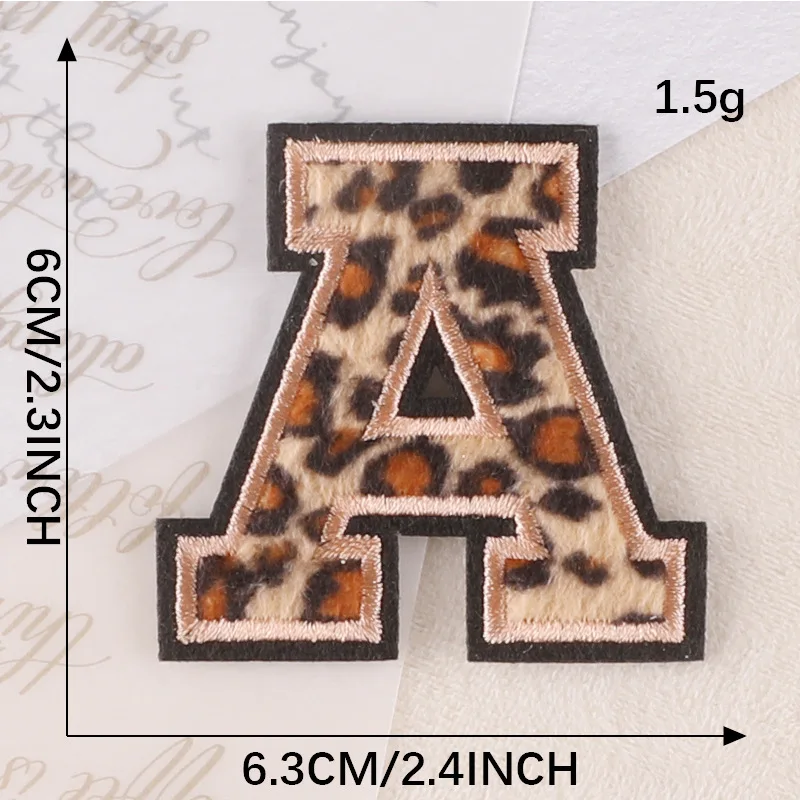 ABC DEF HIJ Leopard Print Letters Patches Plush and Embroideried Iron on Alphabet Patch for Clothing Bags Shoes DIY Accessories