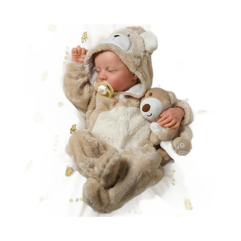 45cm Rebirth Doll Levi Handmade Custom Painting Close Eyes Sleep Can Take a Bath Christmas Gift