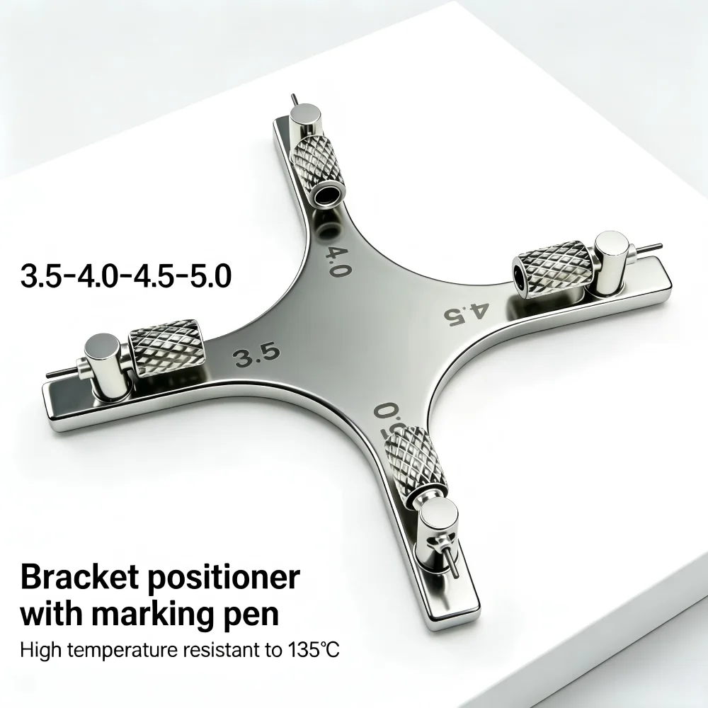 Star Stainless Steel Orthodontic Anterior Locator And Scriber Cross-Type Bracket Positioning Gauge Dental Ortho Tool