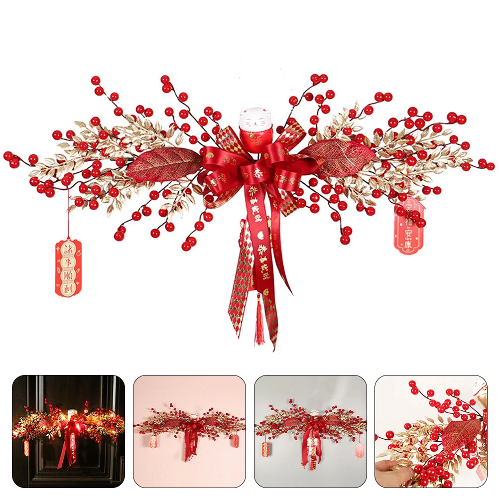 

New Year Hanging Decors Decoration Christmas Decorations Wall Wreath Plastic Ornament