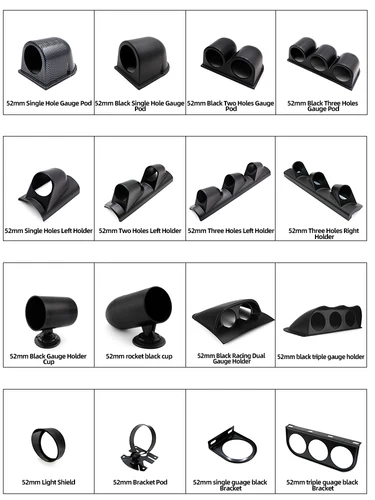 Soporte para relojes de coche, soporte para medidores de 2 pulgadas y 52mm, pod de presión, soporte individual doble para relojes de coche, soporte para LHD RHD de 52mm