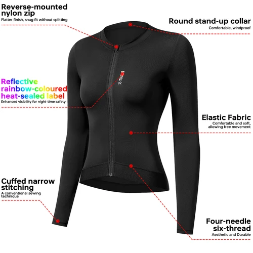 Imagen 2 del producto Camiseta de ciclismo X-TIGER para mujer, camiseta de ciclismo de carretera con protección UV, ropa para bicicleta de montaña, ropa transpirable de ciclismo de manga larga 	 Alta calidad