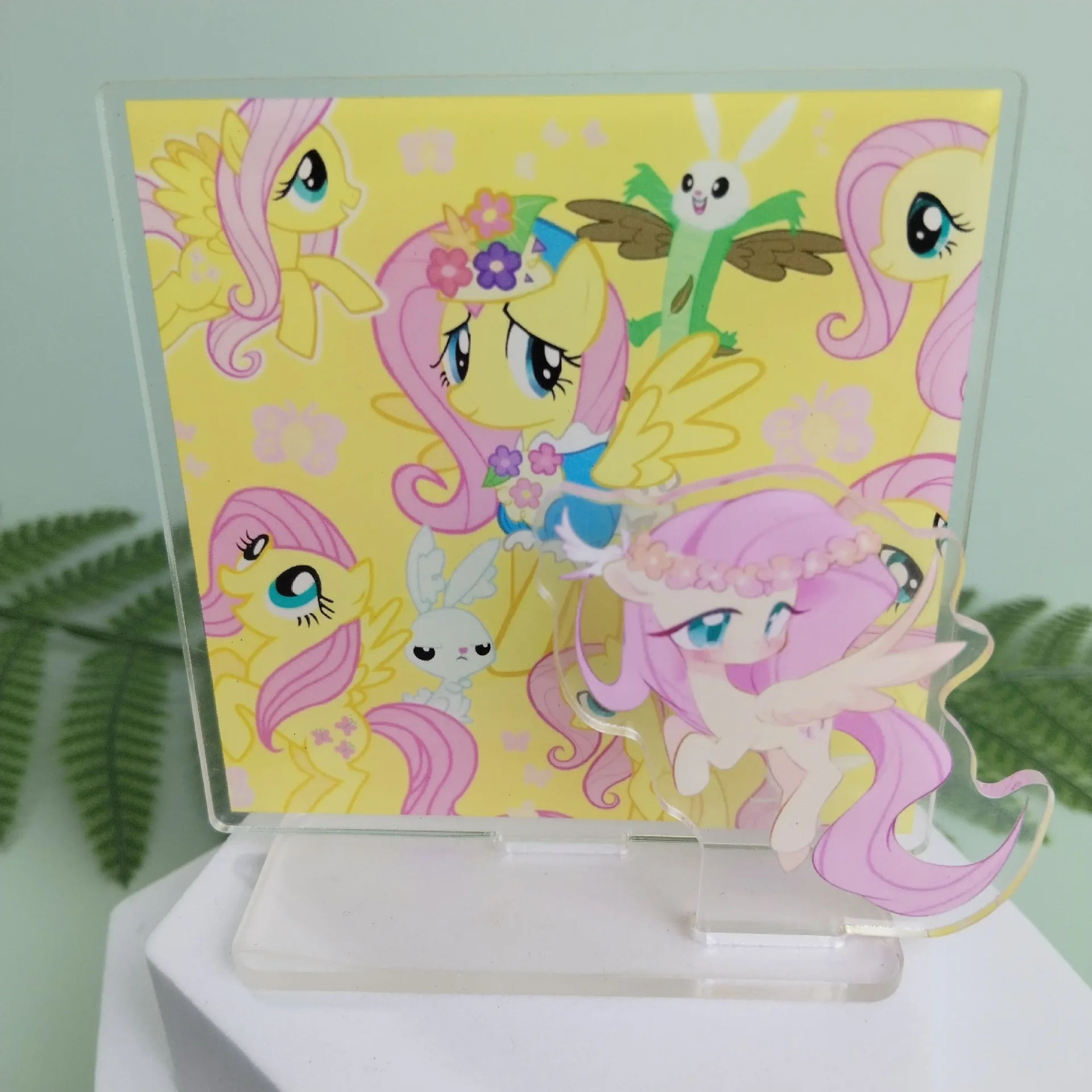 Anime My Little Pony Jogo Suporte Acrílico, DIY Plug Duplo, Ornamento Periférico de Celebridades, Suporte Humanoide, Desenhos Animados Meninas, Desktop Decor