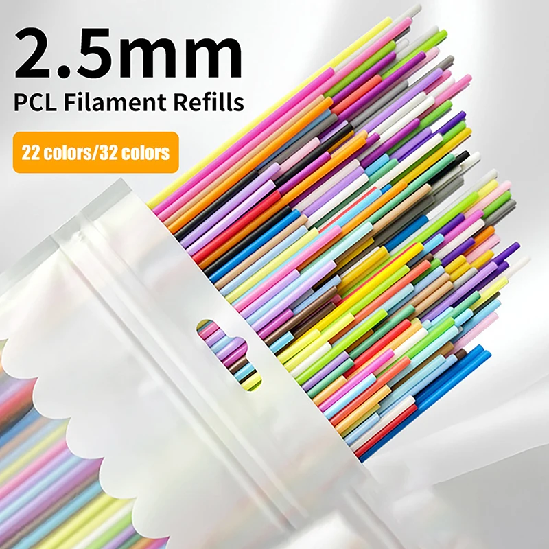 

【C】22/25/32 Colors 2.5mm 3D Pen Filament Refills Low Temperature Replace Accessories For Children Kids Printing Pen