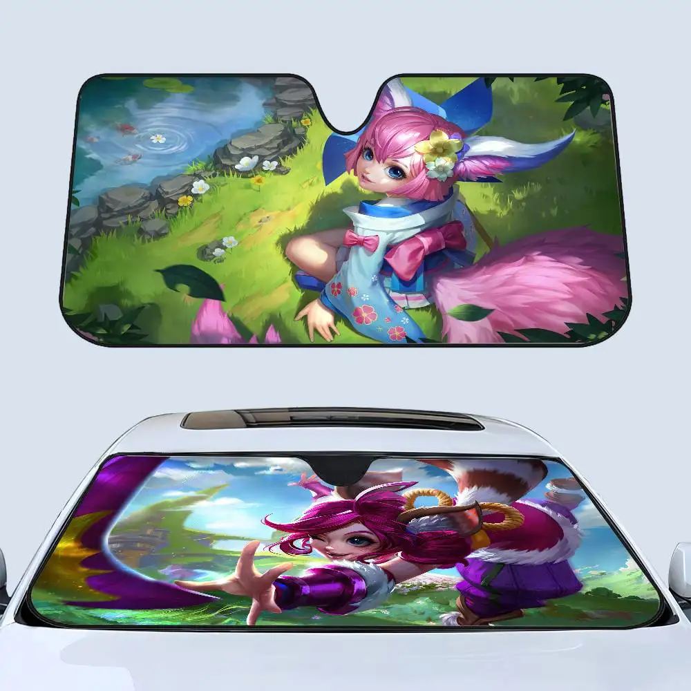 

Cute N-nana Anime Cartoon Personalized Windshield Sunshade Car Cover Sun Shade Auto Sun Visor Car-covers Car Solar Protection