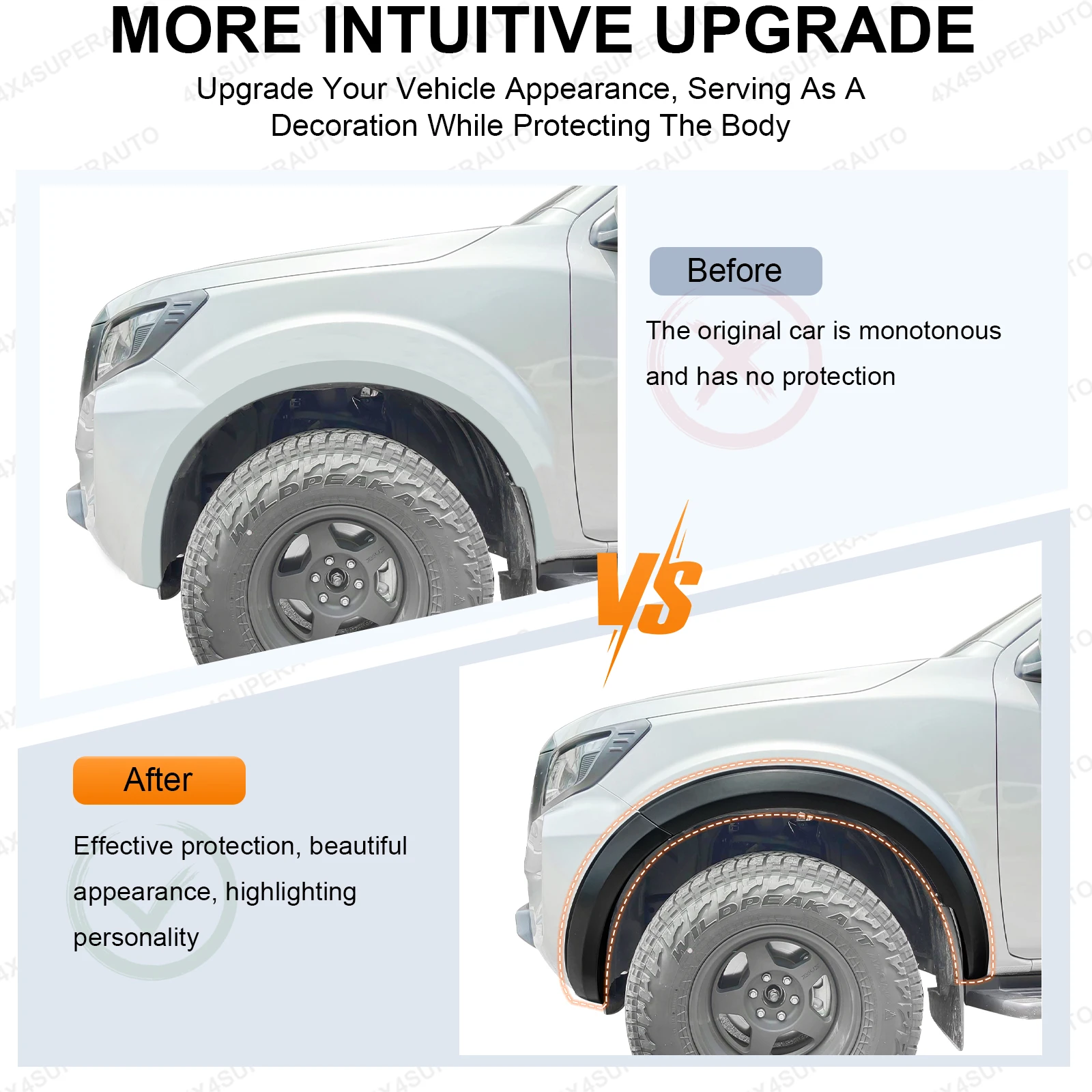 Slim OEM Style Fender Flares Wheel Arch For Nissan Navara Frontier NP300 2021-2025 Double Cab Mudguards Off-Road Car Accessories